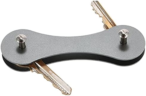YFQHDD Нов алуминиумски држач за паметни клучеви Организатор за клип папка за клучеви за џеб, сива