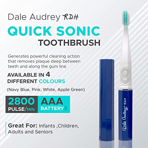 Дејл Одри Брза Сонична електрична четка за заби за возрасни | Паметна четка за заби со паметна батерија за длабоко чистење со автоматски дамки