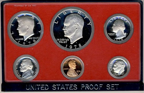 1978 С Облечен Доказ 5 Монета Поставена Во Оригинален Владин Доказ За Пакување