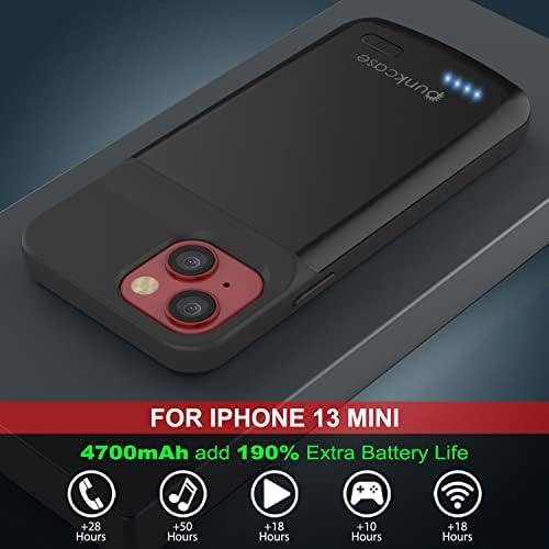 PunkJuice Дизајниран За Iphone 13 Мини Батерија Случај, 4700mah Брзо Полнење Моќ Банка W / Заштитник На Екранот | IntelSwitch | Тенок,