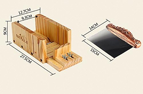Алатките за сечење сапуни на Никол Поставете прилагодлива дрвена кутија за сечење со комплет за обработка на ладно од не'рѓосувачки