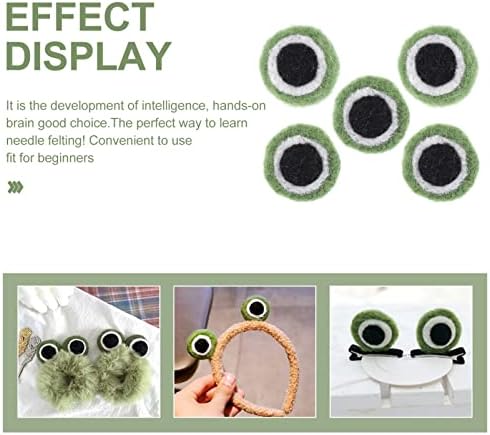 Wakauto DIY комплети полнети жаби 5 парчиња DIY чувствуваат очи волна волна жаби очите почувствувани жаби очи кукли за правење материјали за игли
