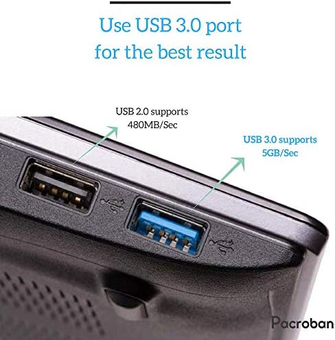 Кабел Pacroban USB 3.0 до VGA адаптер - 10ft Multi Monitor Converter, Надворешна видео картичка,