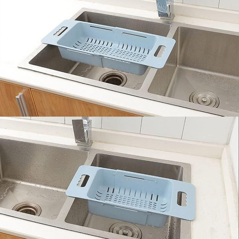 BKDFD телескопски мијалник за мијалник за миење садови прилагодлив за складирање сапун сапун со сунѓер, овошен зеленчук за миење садови