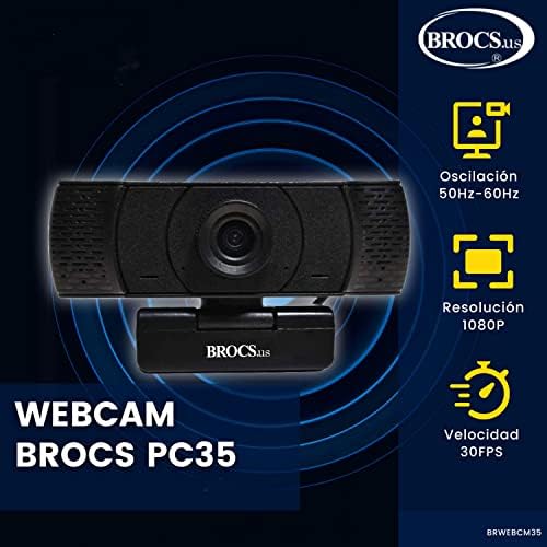 Brocs Веб Камера КОМПЈУТЕР 35 Резолуција 1080p / 30 fps, USB Веб Камера Компатибилен СО КОМПЈУТЕР, Десктоп, Лаптоп и MacBook, Приклучок