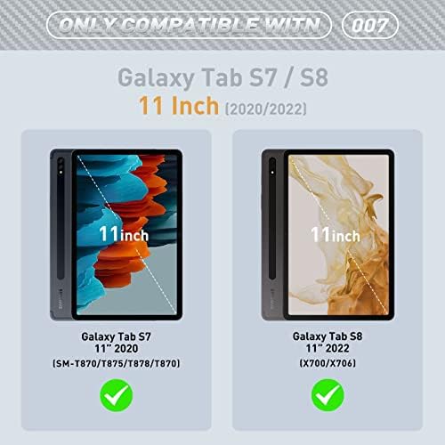 Таблет Компјутери Случај Компатибилен Со Samsung Galaxy Tab S8/Таб S7 11 Инчи-Тежок Цврст Заштитен Капак Отпорен На Удари-360° Заштита