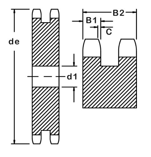 AMETRIC® 2052A13 Metrict 2052A13 ISO 10B-2 ПЛАТНИЧКИ СВЕТСКИ СПОРК 13 заби за Ametric® No. 2052 Double Strand Chain со, 15.875mm