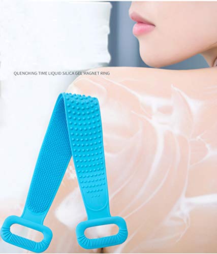 Монтмарт силиконски туш за туширање на грбот на сунѓерната подлога за сунѓер за мажи и жени да длабоко чиста сина боја
