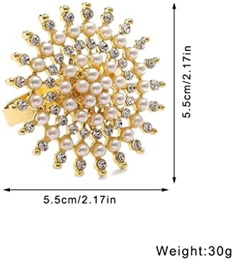 DHDM цвет бисер ринстон прстен метал кристален држач за салфетка за свадбена трпеза за вечера за Божиќна забава