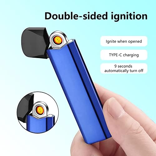 Yozwoo Electric Lighter Mini Plasma полесна преносна полесна USB, полесна ултра-тенка ветерница полесна кул шема со индикатор за полнење.