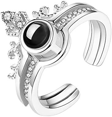 2023 Нови жени додатоци за накит роза злато 100 јазици накит подароци Те сакам меморија прстен те сакам проекција прстен многу прстени