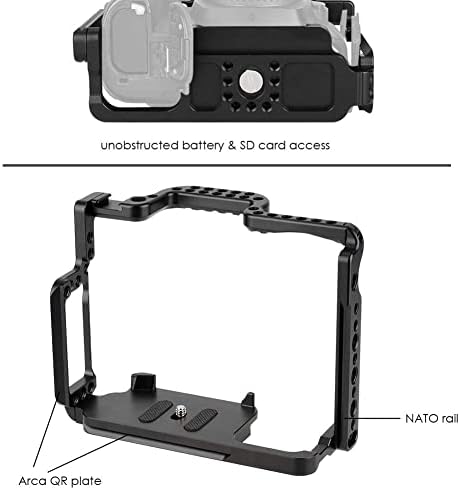 Kimeyrig Cage for Canon 5d 5DS Mark IV III II, целосен кафез на камера DSLR со QR плоча за ARCA SWISS и NOTO Rail Cold Shoe - 267