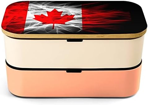 Канада Знаме Бенто Ручек Кутија Истекување-Доказ Бенто Кутија Контејнери За Храна со 2 Прегради За Работа Во Канцеларија Пикник