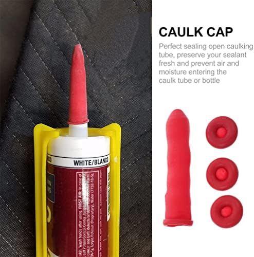 Mobestech Caulk Caps Caulk Saver Капачиња 20 парчиња Алатка За Завршна Обработка Капачиња За Штедење Капаци За Цевки За Запечатување И Зачувување-Црвено