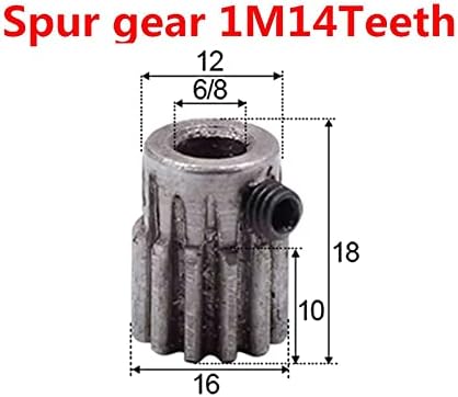 ЖЕНГГУИФАНГ ЗГФ - БР 1пц Спар Опрема Пинион 1М 14т Мод 1 Ширина 6мм 6,35 мм 8мм 45 Челик Цпу Опрема Решетката Пинион Пренос