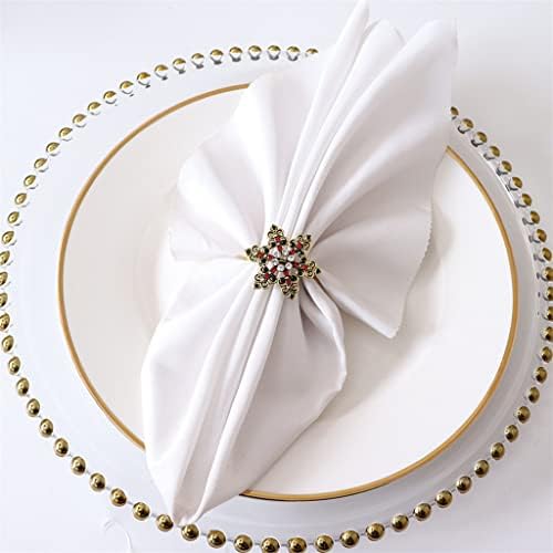 N/A 12 парчиња салфетка тока снегулка форма на салфетка прстен мода дијамантски Божиќно расположение украси