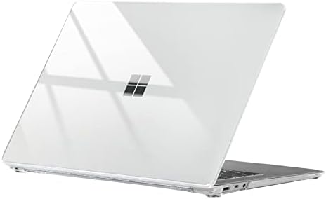 Eoocoo компатибилен со 13,5 инчи Microsoft Surface Laptop 5/4/3/2 со Alcantara Palm Rest, пластична тврда школка, чиста кристално