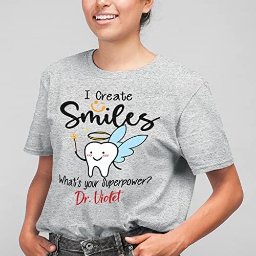 Персонализирани стоматолошки асистенти/стоматолошка маичка, прилагодено име на стоматолошка графичка маичка кошула