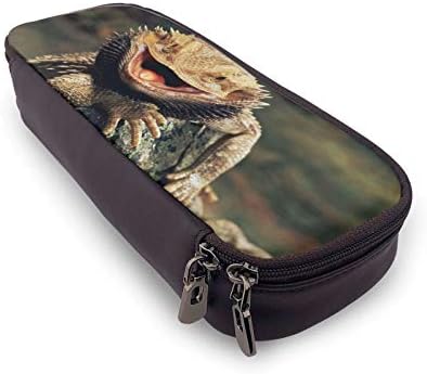 Брада змеј гуштери молив кутија голема капацитет за складирање на пенкало торбичка за торбичка за торбичка кутија за кожни канцелариски