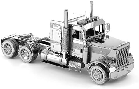Метални фасцинации на Земјата Frightliner FLC Long Nose Truck 3D Metal Model Model пакет со пинцети