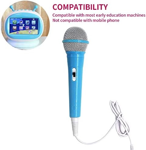 Ianианвеи жичен микрофон за деца, деца жичен динамичен пеење Мехин лесен 3,5 мм Jackек рачен динамичен микрофон за деца кои пеат