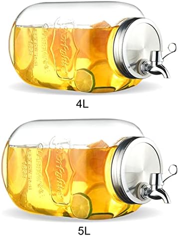 Пијалок за диспензерот MisNode стакло, голем капацитет 4L диспензерот за пијалоци Трајлив диспензер за вода за бокали со испипна од