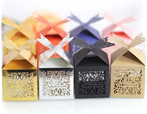 ХАЛУ 50 парчиња Шупливи Кутии За Бонбони Торби За Подароци Фаворизира Кутија Свадба Корист Материјали За Забави