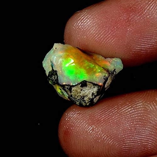 Лара скапоцени камења и накит природна мулти -блескава етиопска опал Вело груба оган Опал 07,30 CTS, Етиопија Опал прстен