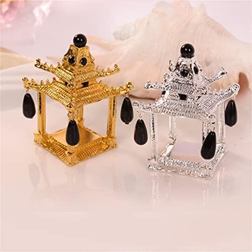 WSSBK 6 парчиња мека домашна пагода салфетка прстен салфетка тока златна сребрена павилјонска салфетка прстен