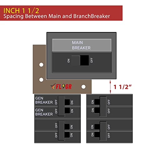 Комплет за блокирање на генераторот компатибилен со хоризонтален главен чекан за прицврстувач само CH Series Tan Breaker 150 или 200 AMP панели, растојание од 1 1/2 инчи помеѓу пре