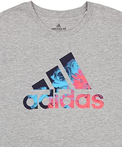 Adенска значка на Adidas Women of Sport Floral Tee, средно сива хедер