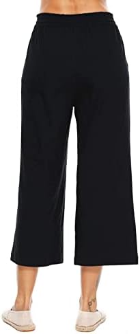 Miashui 2xl панталони панталони женски обични еластични половини панталони панталони со плус големина панталони ромери за жени