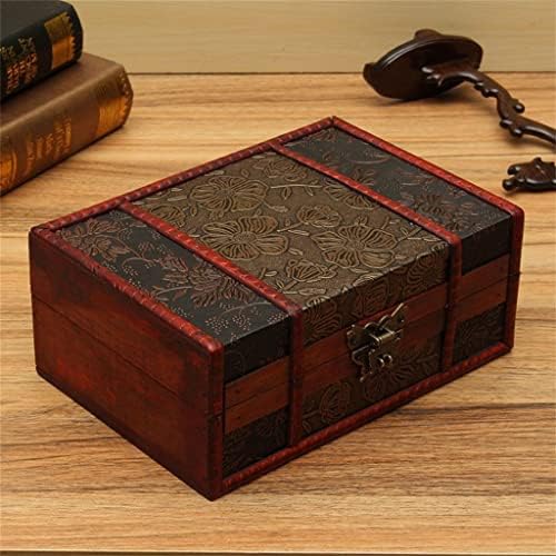 EKDSPW Античка Дрвена Кутија Ретро Исклучителна Кутија За Складирање Кинеска Десктоп Кутија За Книги Сортирање Креативен Подарок