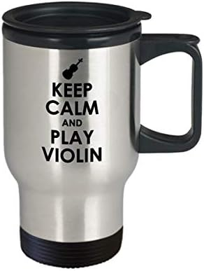 Смешна кригла за патување со виолина - Подарок за виолина - Подарок за наставници за виолина - идеја за подарок за виолинист - продолжете