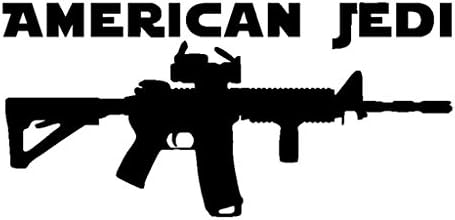 Налепница на американскиот edеди пиштол Винил Деклас | Автомобили камиони Ванс wallsидови лаптопи чаши | Црна | 6 x 2,9 инчи | KCD1501