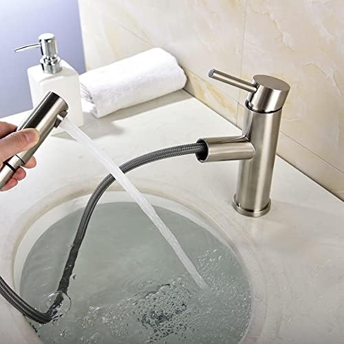 Не'рѓосувачки челик со вода-топ-топ-бања бања мијалник за мијалник, извлечете го распрскувачот гаргара гаргара за четкање миксер од чешма
