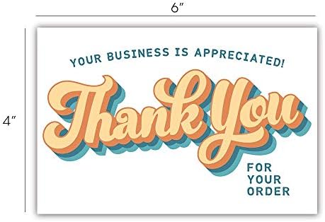 50 забавни ретро 4х6 Ви благодариме за вашите картички за нарачки - Клиенти ви благодарам картички со гроздобер типографија -