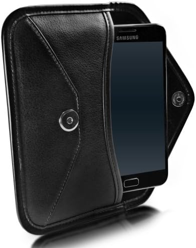 Boxwave Case Компатибилен со Galaxy S6 Active - Елитна торбичка за кожен месинџер, синтетички кожен покритие дизајн на пликови за куќиште