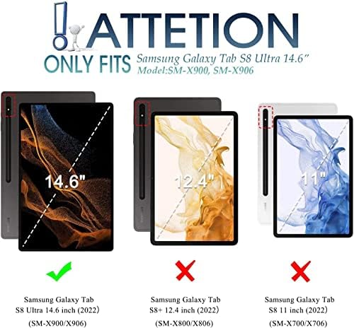 Случајот за тастатура со допир на допир во реалниот орел за Samsung Galaxy Tab S8 Ultra 2022 14,6 инчи, 7 бои за задната светлина безжична