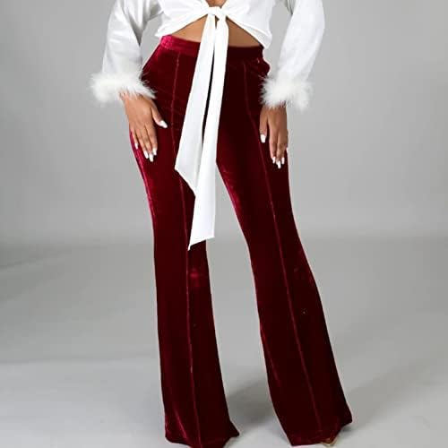 Privimix женски кадифено bellвонче, панталони од еластично високо половината, разгорени јога пантацо панталони панталони