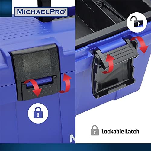 Michaelpro MP014035 17-инчен кутија со алатки | Отстранлив Внатрешен фиока | Носење кутија за завртки, завртки, ореви, играчки,