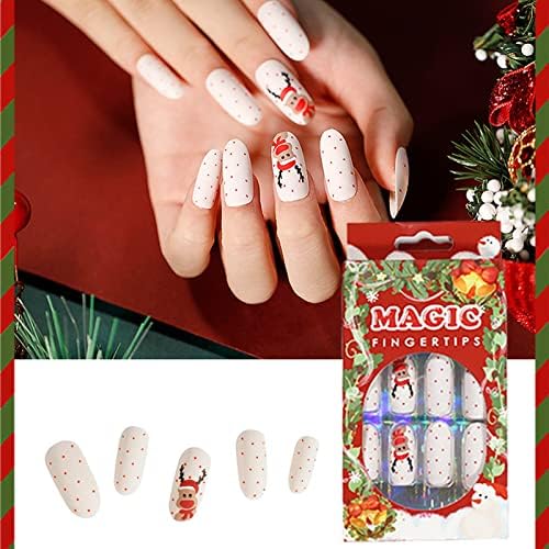 1 Поставете налепници за нокти за нокти за Божиќ, снег на налепници за нокти за жени за жени самостојно полски нокти водоотпорни обвивки