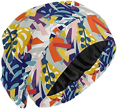 Череп капа за спиење Работа капа за капачиња за жени тропски цвеќиња апстрактно сликарство капа за спиење работна капа за коса, ноќна капаче ноќно капаче