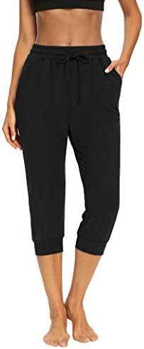 Сарин Метјус женски капри јога панталони лабава удобна тренингот џемпери за џокери со џогери салон за пижами панталони со џебови