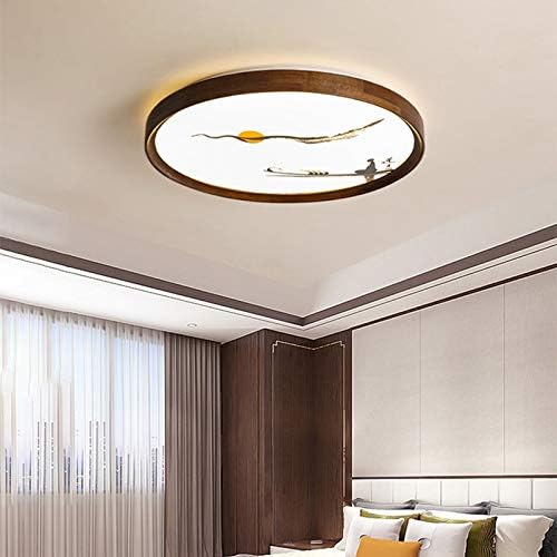 Дебела класична јапонска LED таванска ламба Гроздобер ретро суспензија, светкарска ткаенина ткаенина сенка површина монтирање кинески