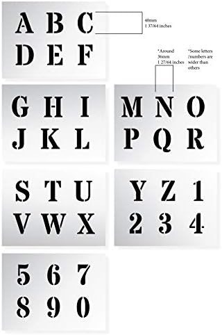 Матрици Со букви И Број 1,57 Високи Римски Престолнини Со Азбука на 6 Листови од 8 х 5,75 инчи