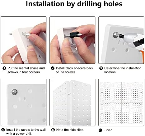 Lansi 4PCS Peg Board, Pegboard Wallидни панели, панели на Wallид од бела песка, ABS Pegboard за занаетчиска соба гаража кујна