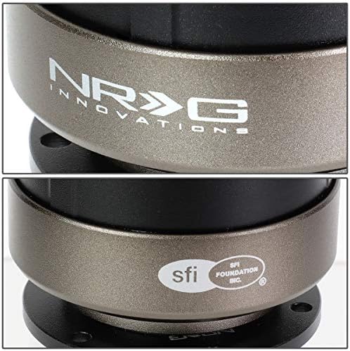 NRG иновации SRK-200-1BK SFI Gen 2.0 Воланот Брзо ослободување + LED клуч на лапчиња црно тело w/титаниумски прстен