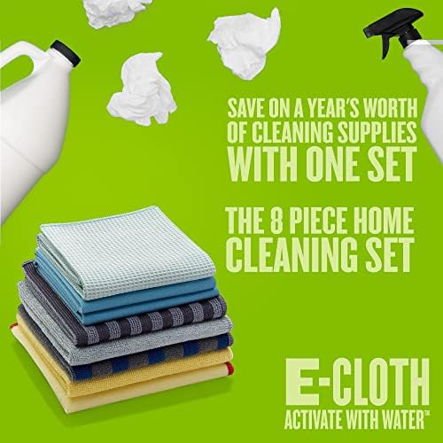 Комплет За Чистење На Домот со е-Ткаенина 8 парчиња, Содржи Повеќе Крпи За Чистење Микрофибер за Чистење На Домаќинствата, Површини За Прашина
