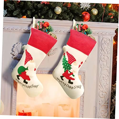 АБАОДАМ 1 ПК Божиќна декорација Натиктивност Орнаменти за деца Дедо Мраз украси Детски Дедо Мраз чорапи Божиќни полнила за порибување на